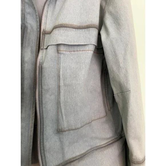 Hemsmith Jean Jacket Men’s Small Utility Zip Front Oversized Workwear Style Pock - Picture 11 of 13